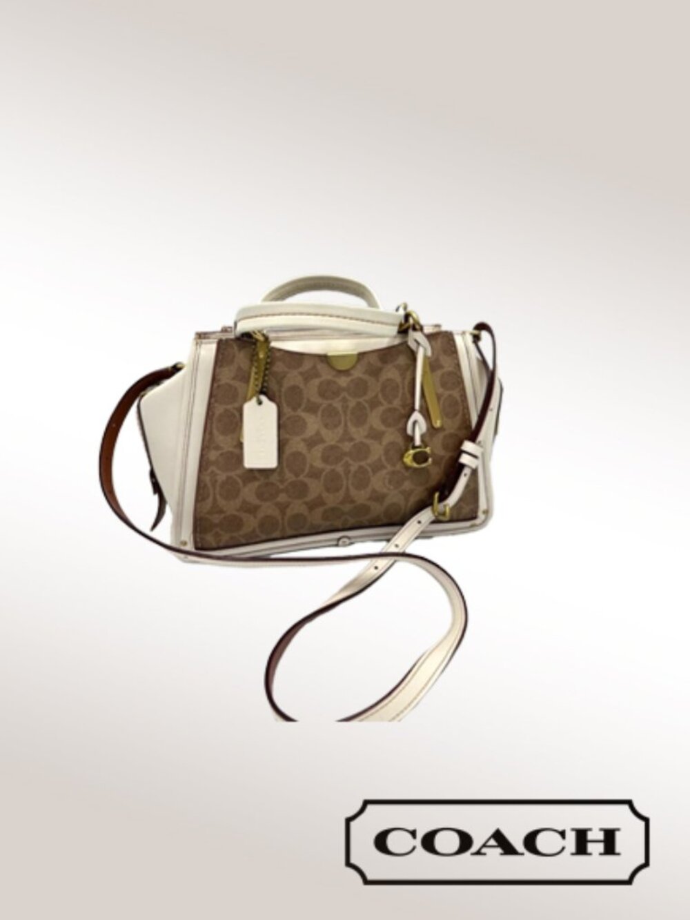 Coach Dreamer Handbag – Tan Chalk Signature Coated Canvas & Refined Calf Leather